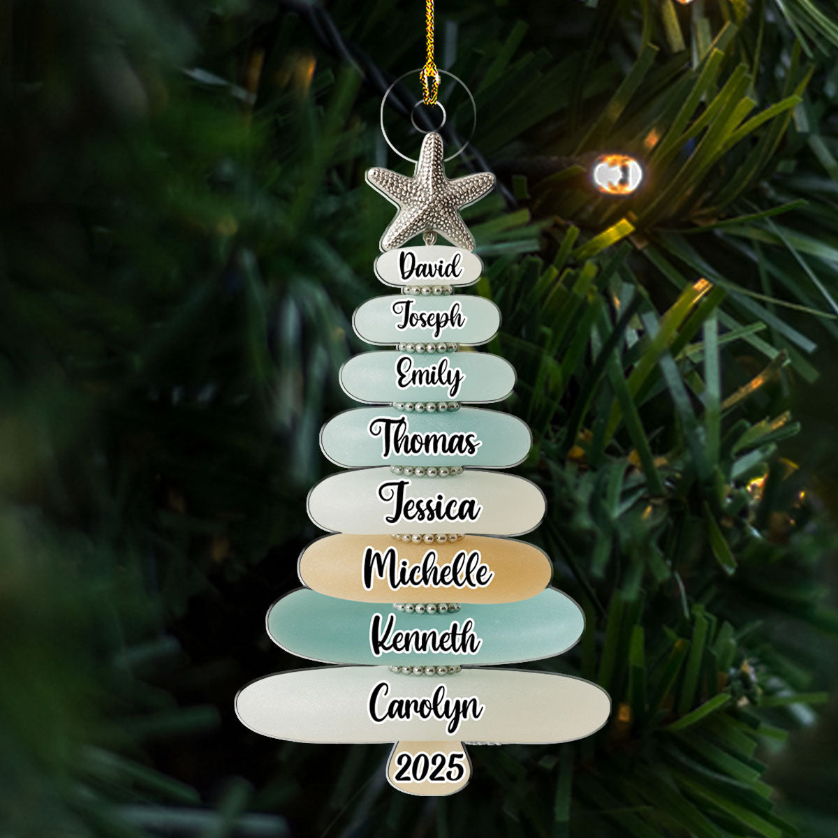 Sea Glass Christmas Tree - Personalized Custom Acrylic Ornament