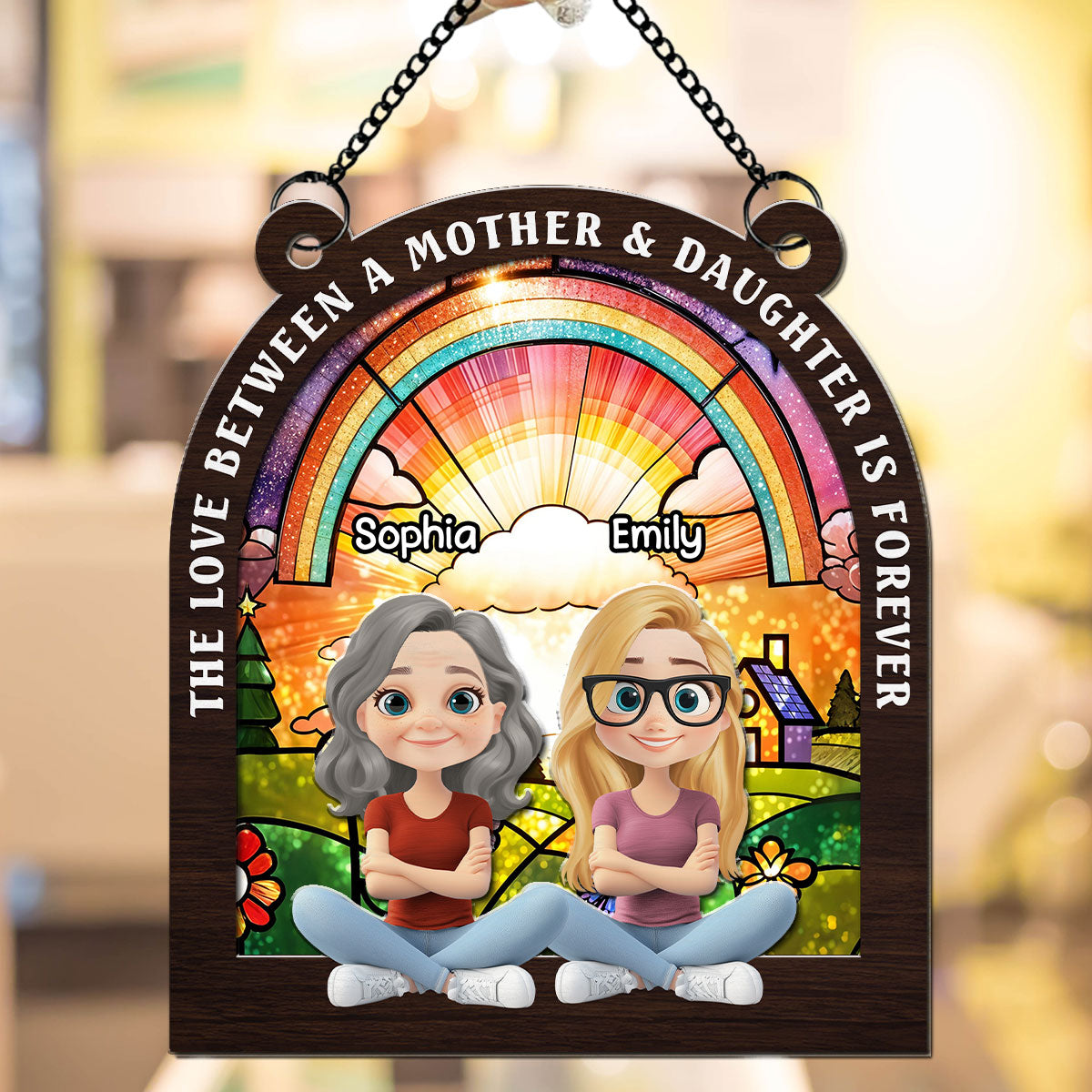 The Love Between Mother And Daughters - Personalized Custom Suncatcher