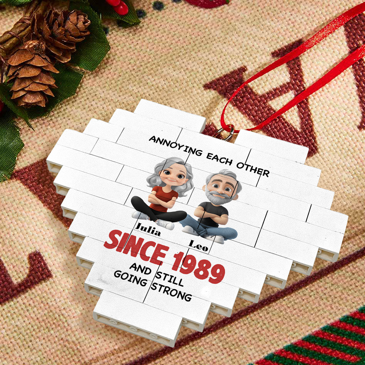 Till The End Of Time - Personalized Custom Heart Puzzle Ornament