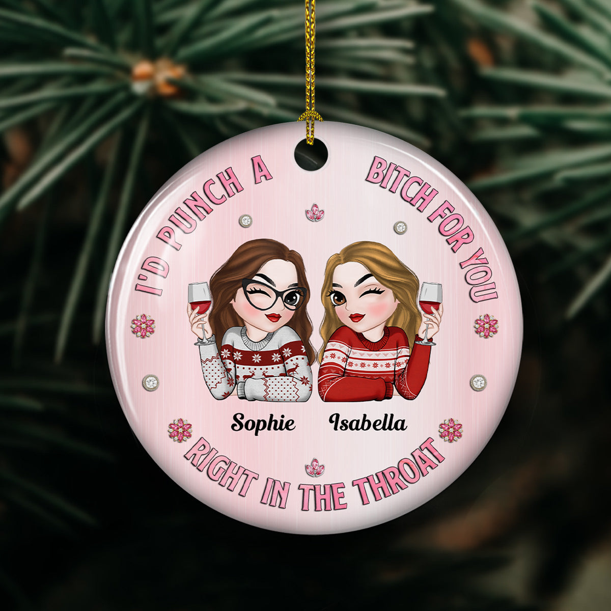 Punch For You Bitch - Personalized Custom Ceramic Ornament