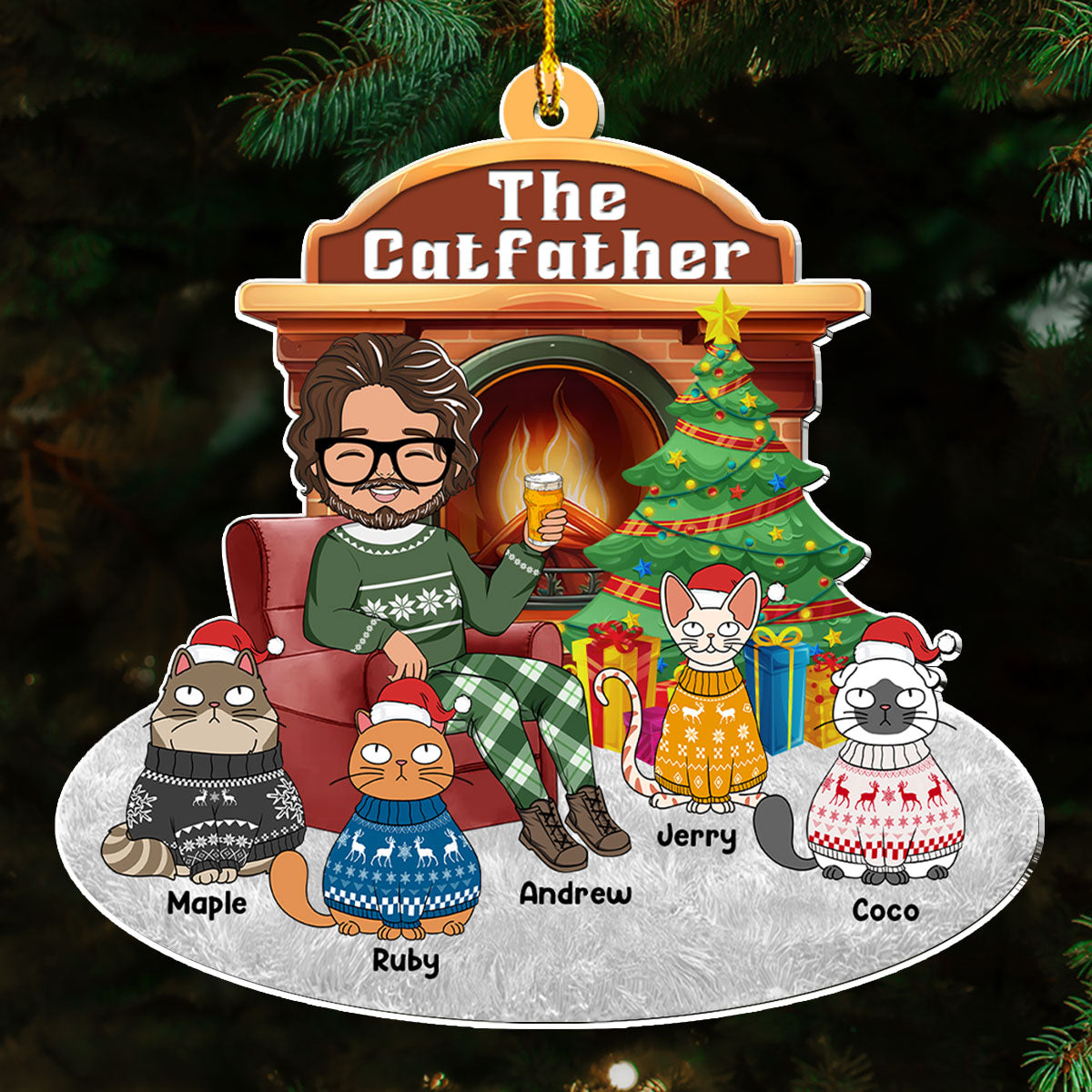 Catparent Christmas - Personalized Custom Acrylic Ornament