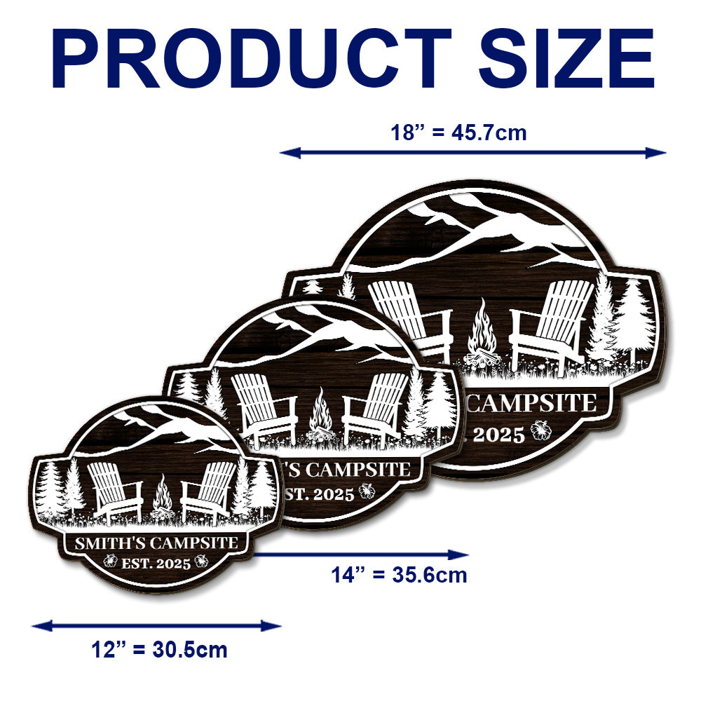 Family Campsite - Personalized Custom Wood Sign