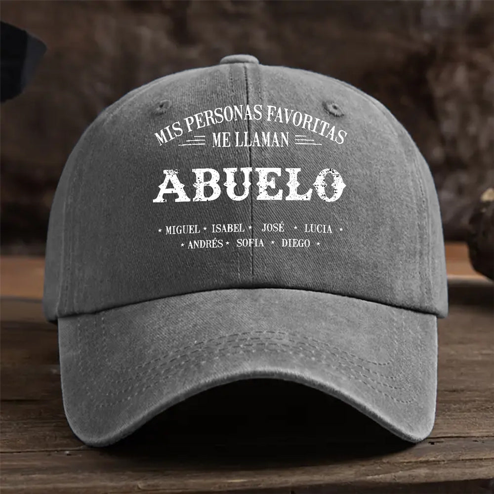 Mis Personas Favoritas Me Llaman - Gorra de Mezclilla Vintage Lavada Personalizada