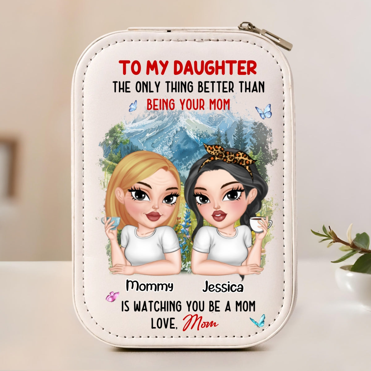 Watching You Be A Mom - Personalized Custom Jewelry Box With LED Mirror