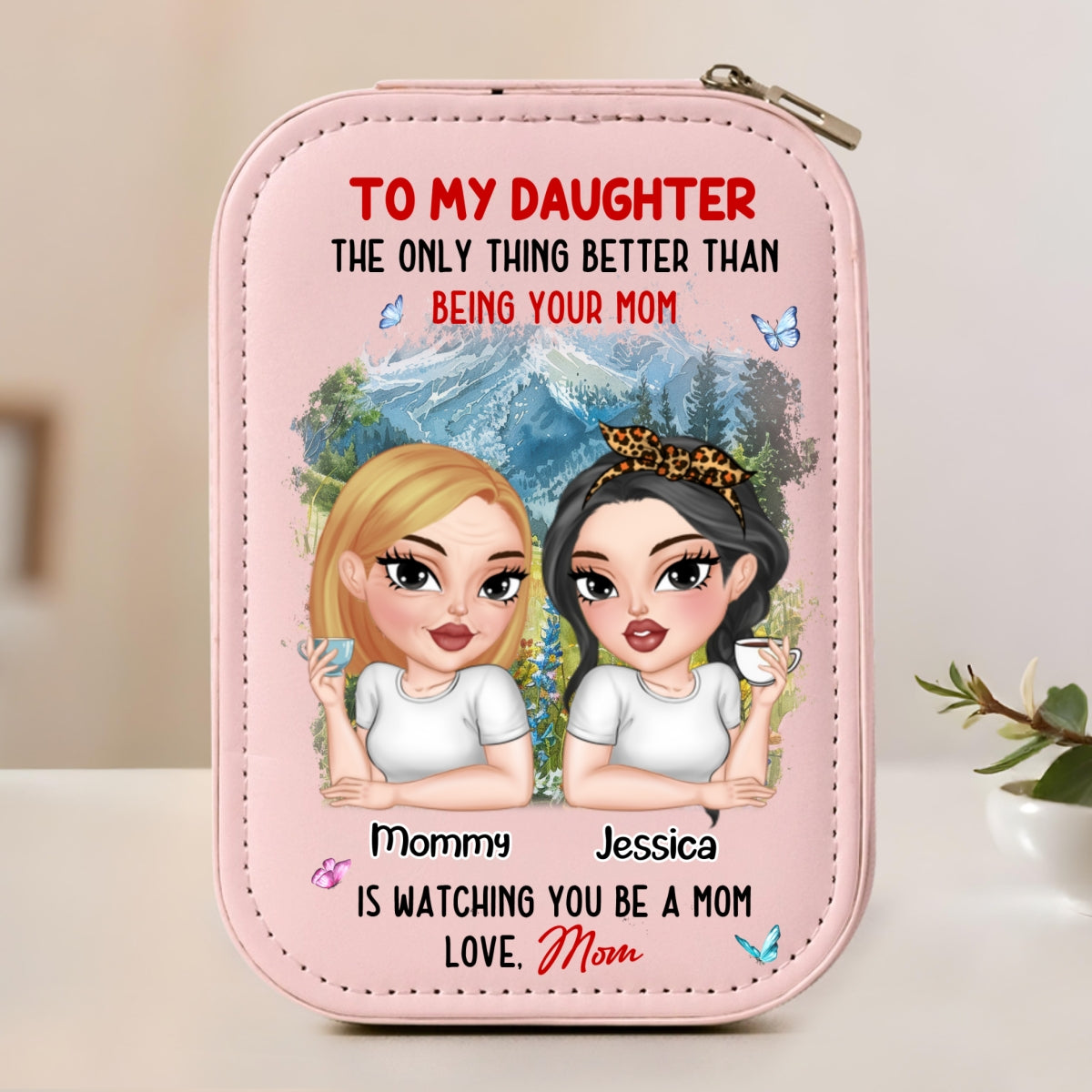 Watching You Be A Mom - Personalized Custom Jewelry Box With LED Mirror