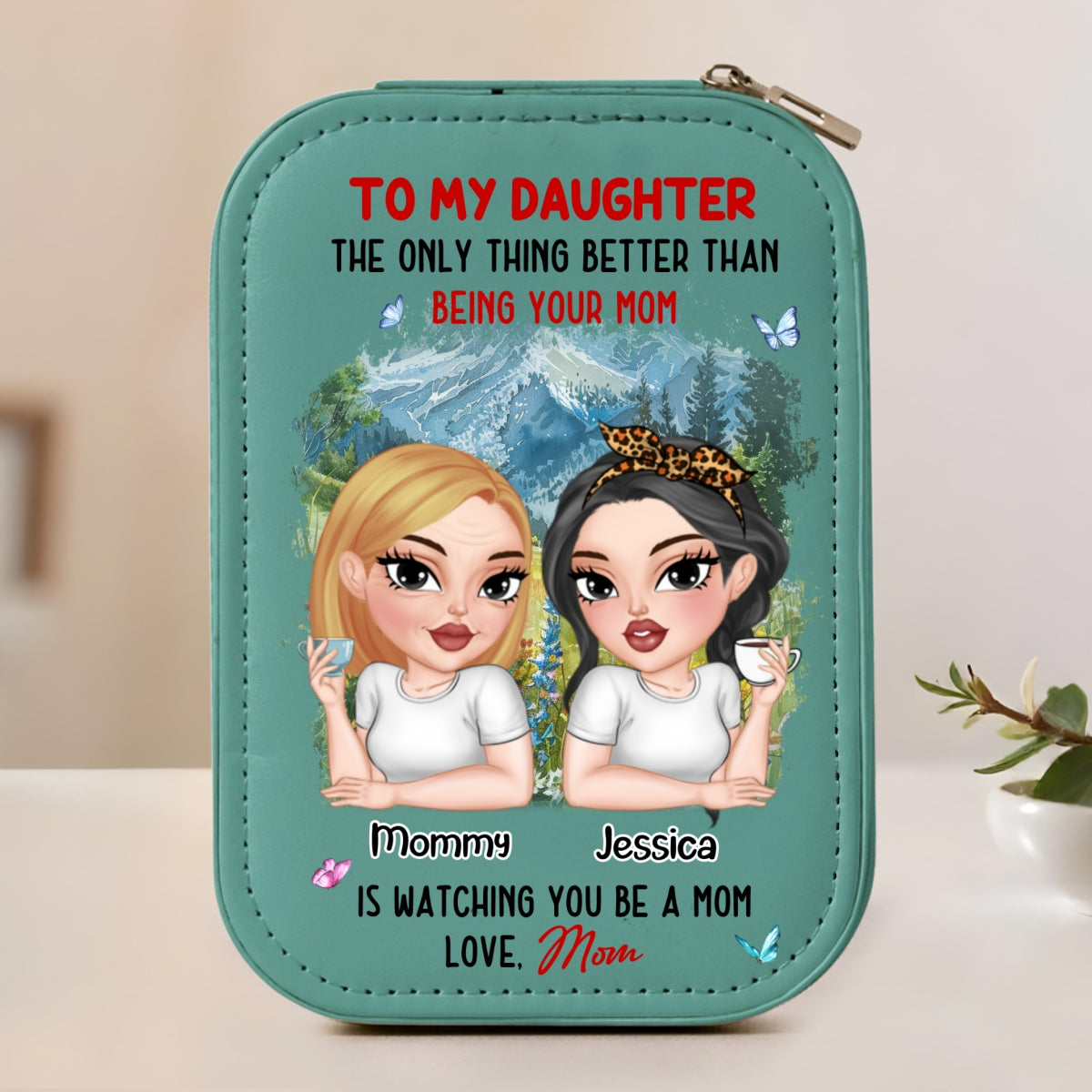 Watching You Be A Mom - Personalized Custom Jewelry Box With LED Mirror