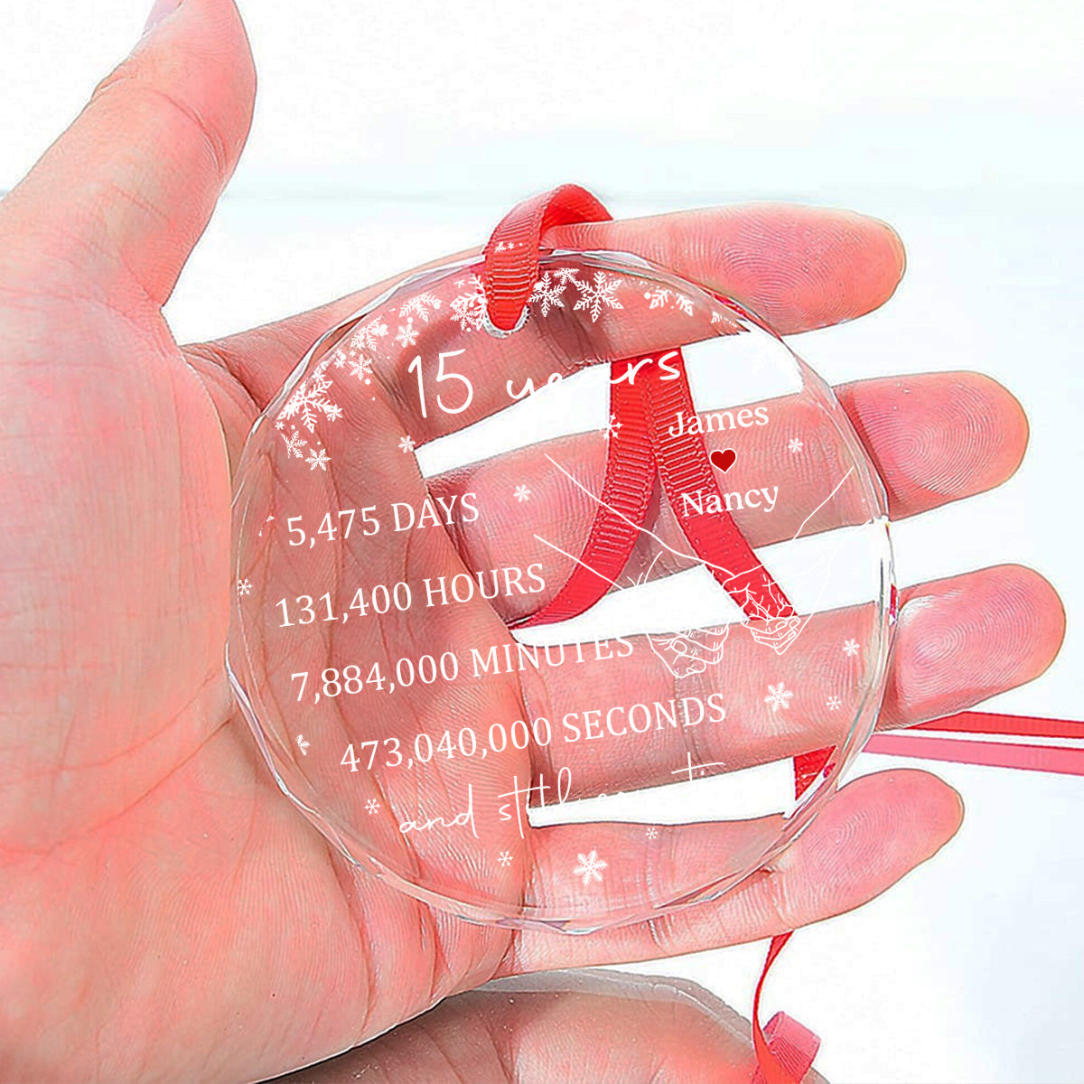 Always Beside You - Personalized Custom Glass Ornament