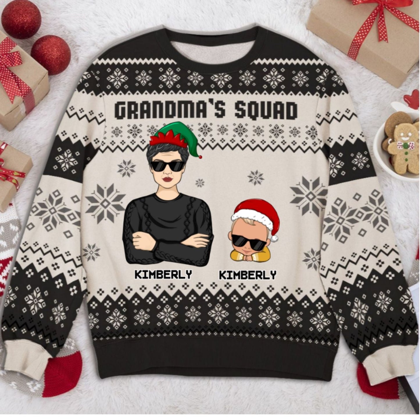 Grandma's Squad - Personalized Custom All-Over-Print Sweatshirt