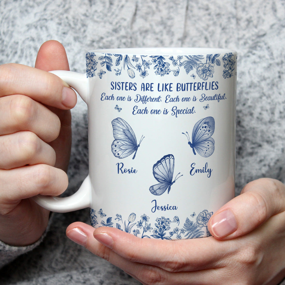 Sisters Make Life More Beautiful - Personalized Custom Coffee Mug