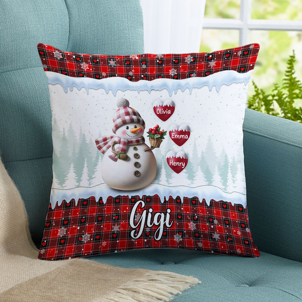 Snowman Grandma - Personalized Custom Pillow