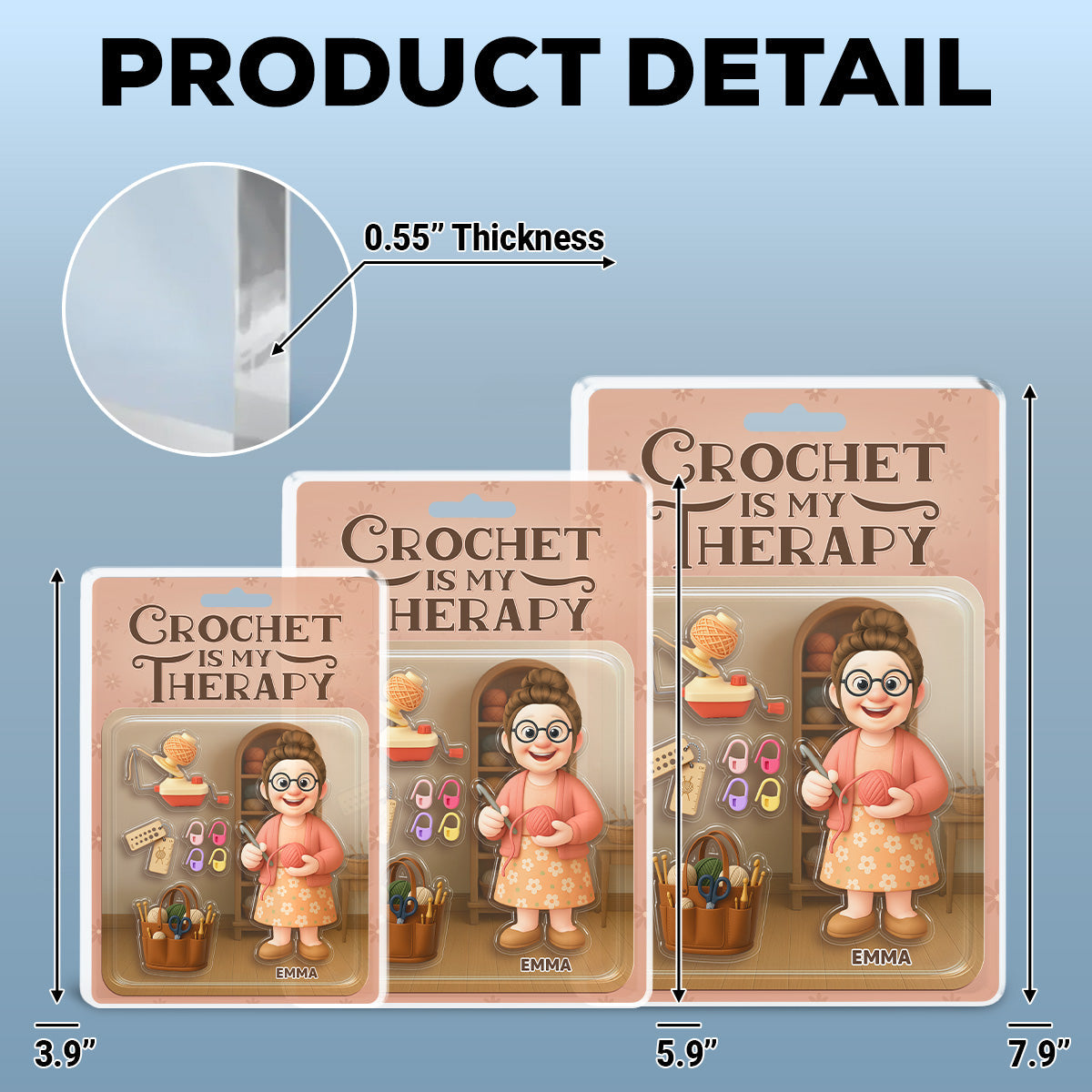 Crocheting Grandma - Personalized Custom Acrylic Plaque