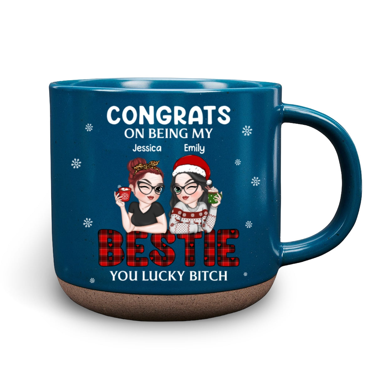 Congrats On Being My Bestie Christmas - Personalized Custom Pottery Mug