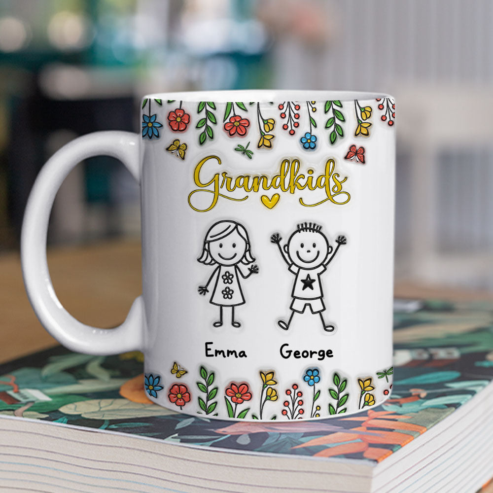 Grandkids Make Life Grand - Personalized Custom 3D Inflated Effect Mug