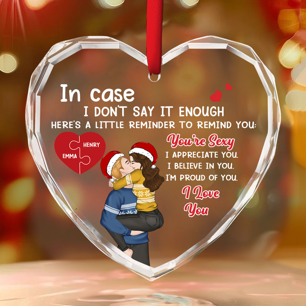 Proud Of You Love - Personalized Custom Glass Ornament