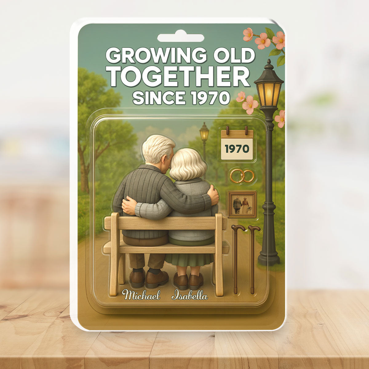 Growing Old Together Figure - Personalized Custom Acrylic Plaque