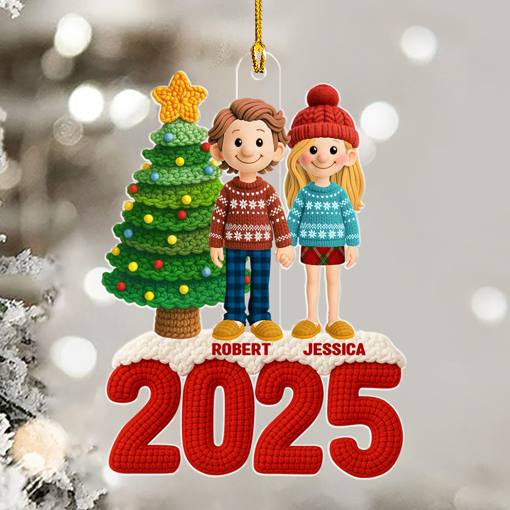 Family Christmas Crochet - Personalized Custom Acrylic Ornament