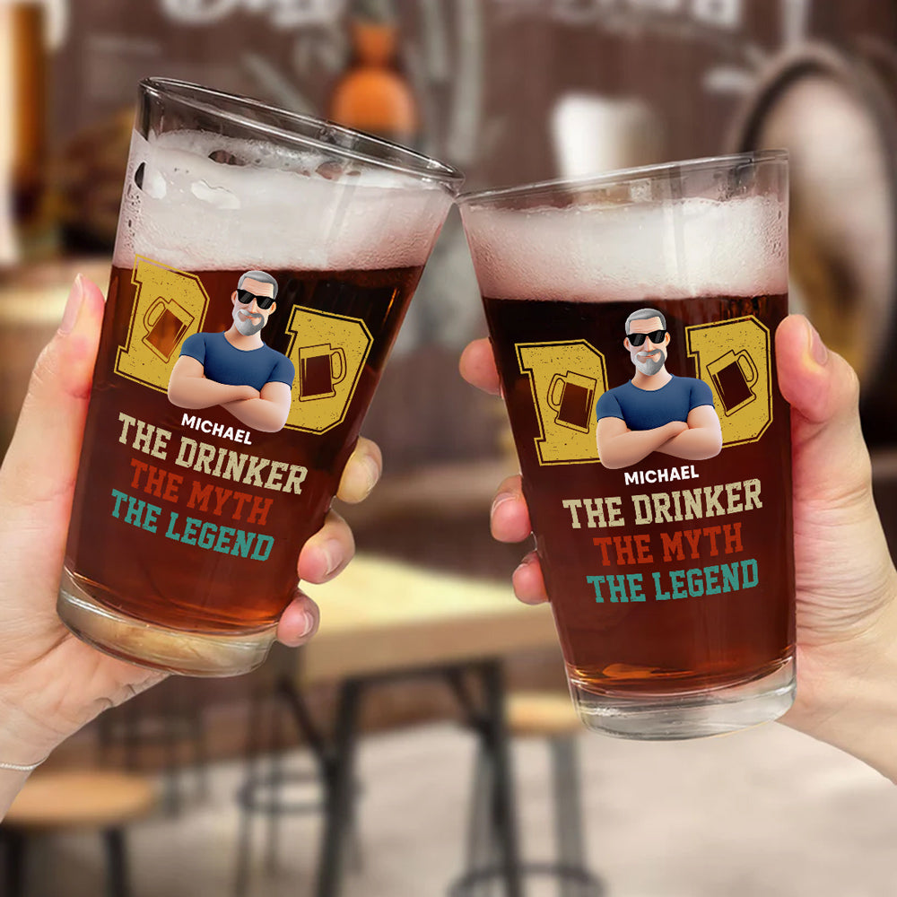 The Drinker The Myth The Legend - Personalized Custom Beer Glass