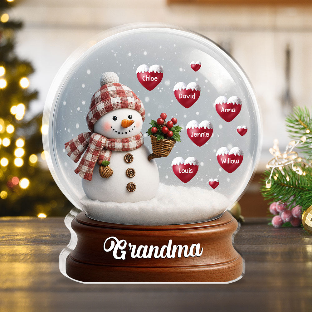 Snowman Hug Of Love - Personalized Custom Acrylic Plaque