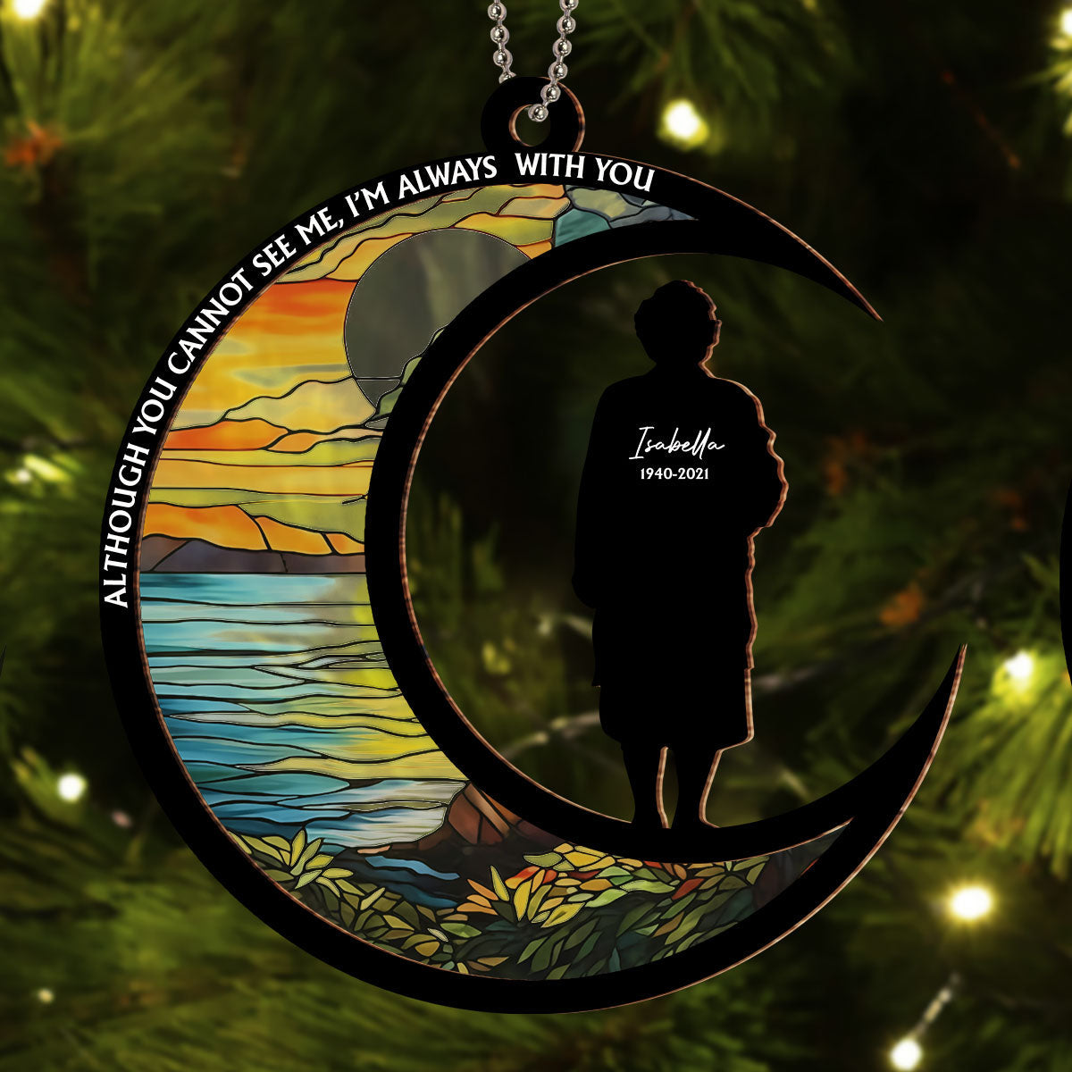 Those We Love Do not Go Away - Personalized Custom Suncatcher Ornament