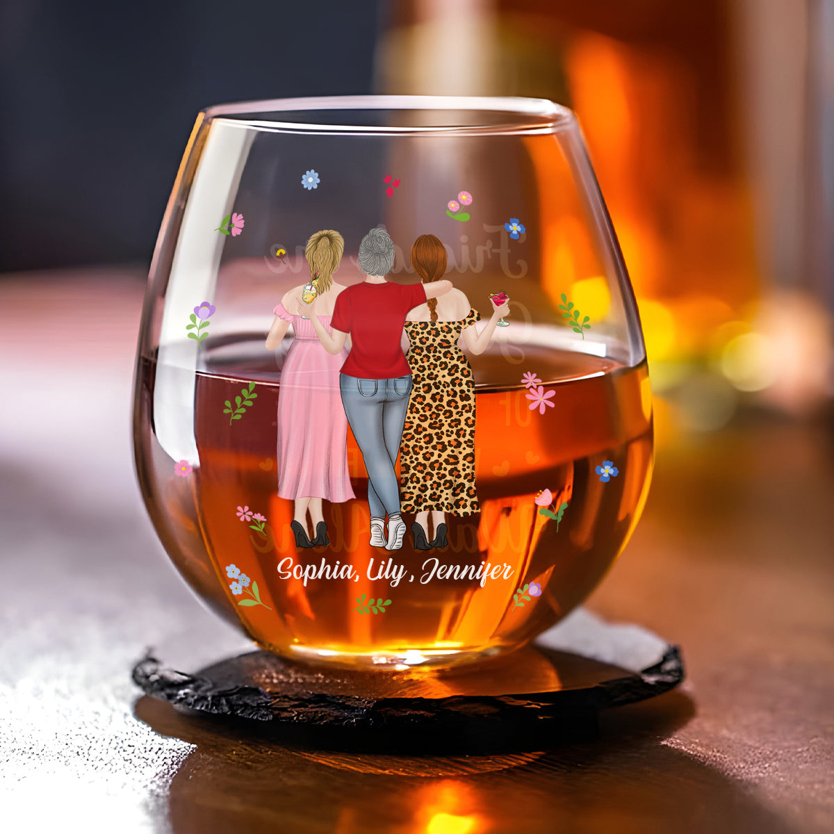 We Never Walk Alone - Personalized Custom Wine Glass