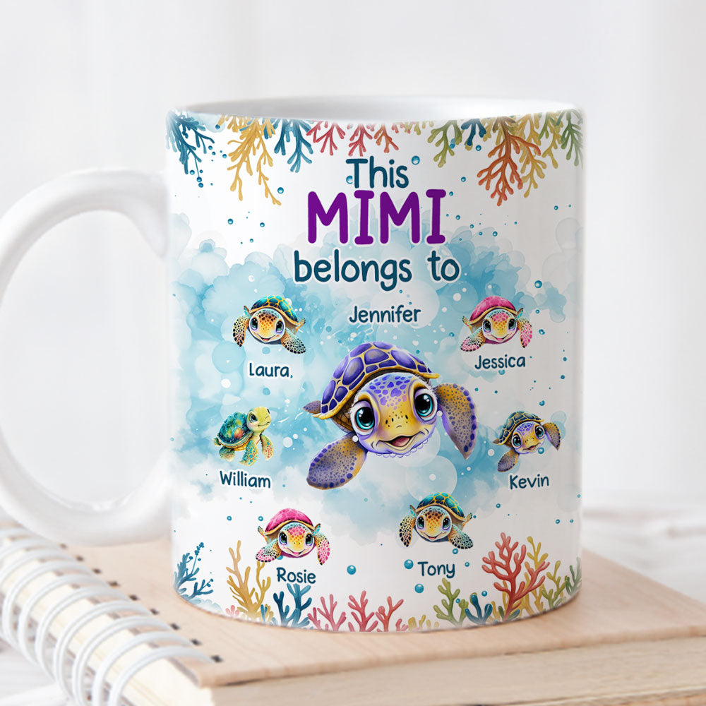 This Grandma Belongs To Turtle Summer - Personalized Custom Coffee Mug