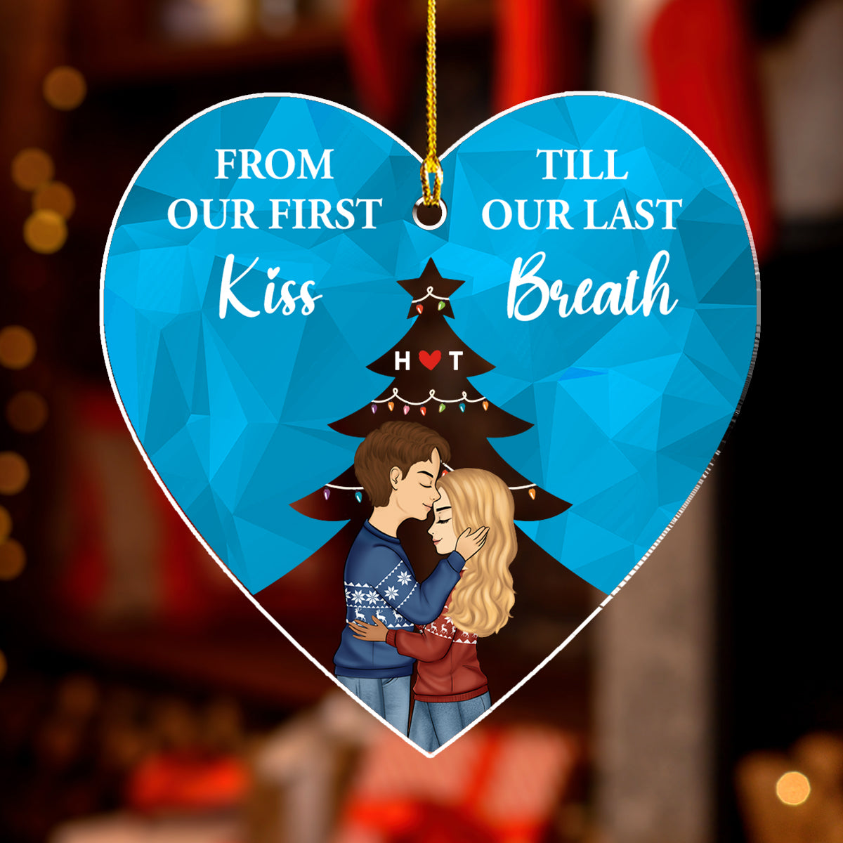 From Our First Kiss Christmas - Personalized Custom Acrylic Ornament