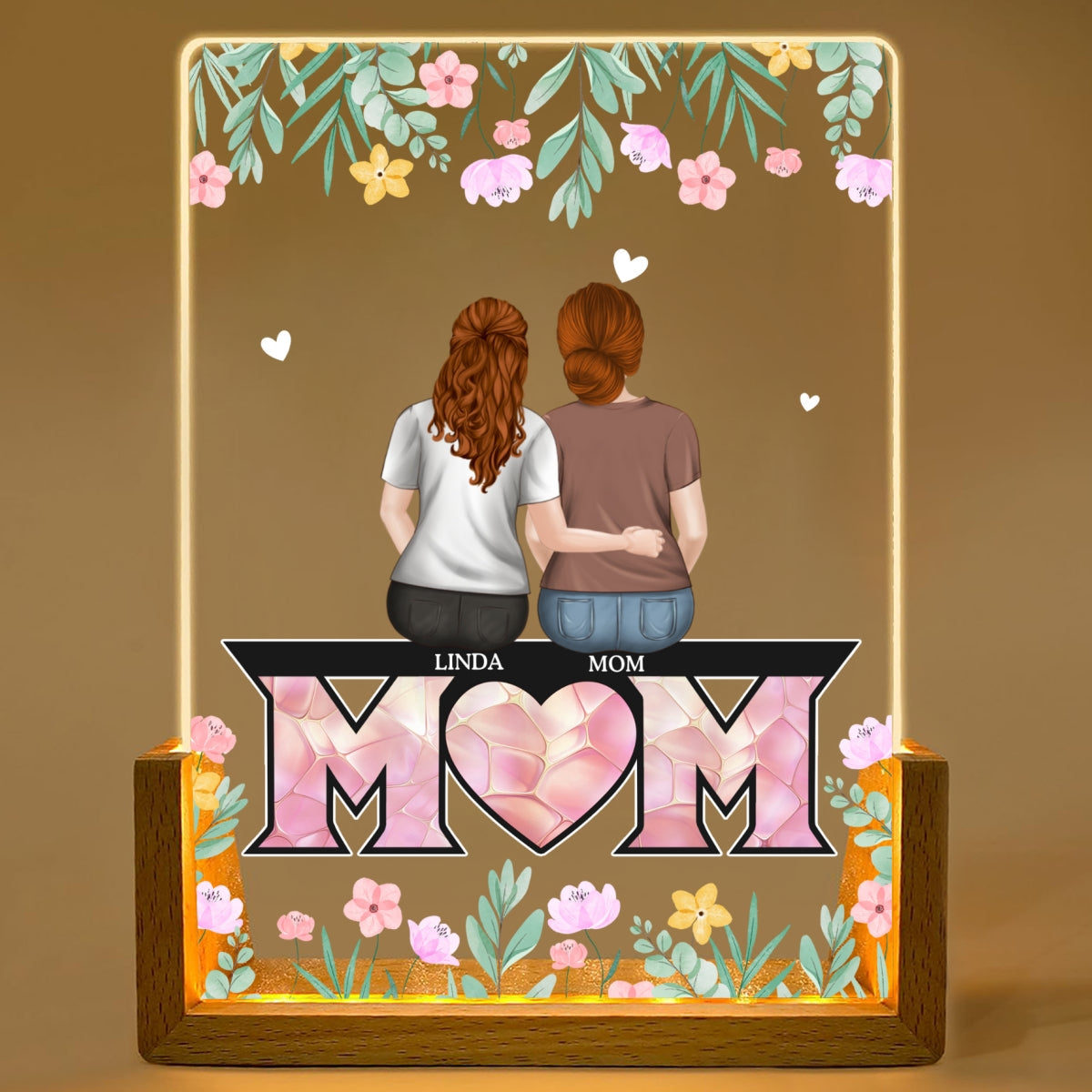 To The Best Mom - Personalized Custom Plaque With Walnut Base