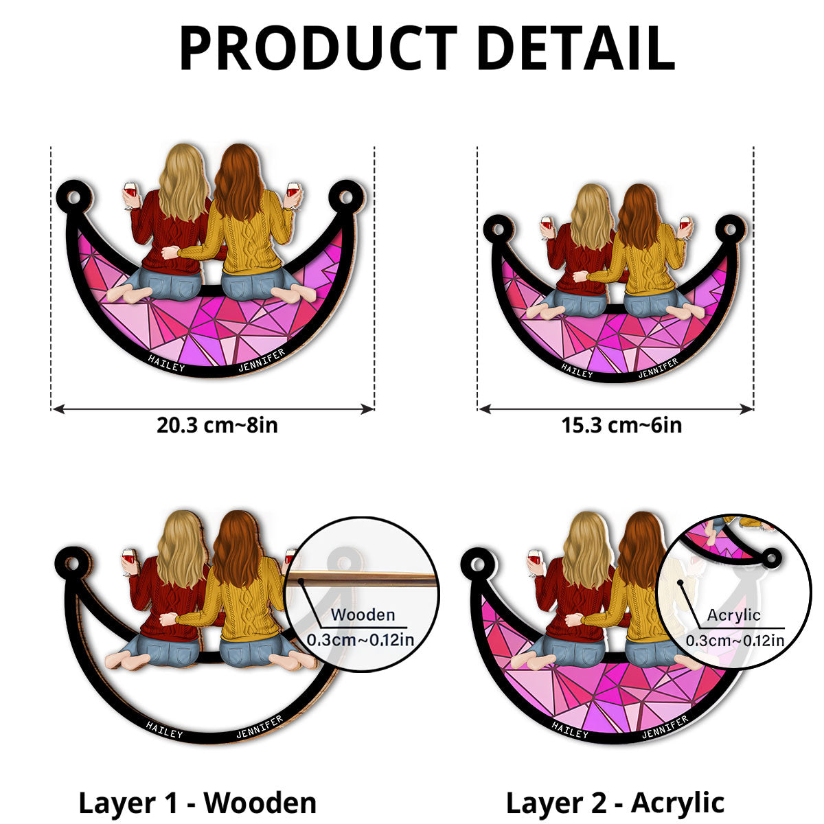 There Is No Greater Gift Than Besties - Personalized Custom Suncatcher