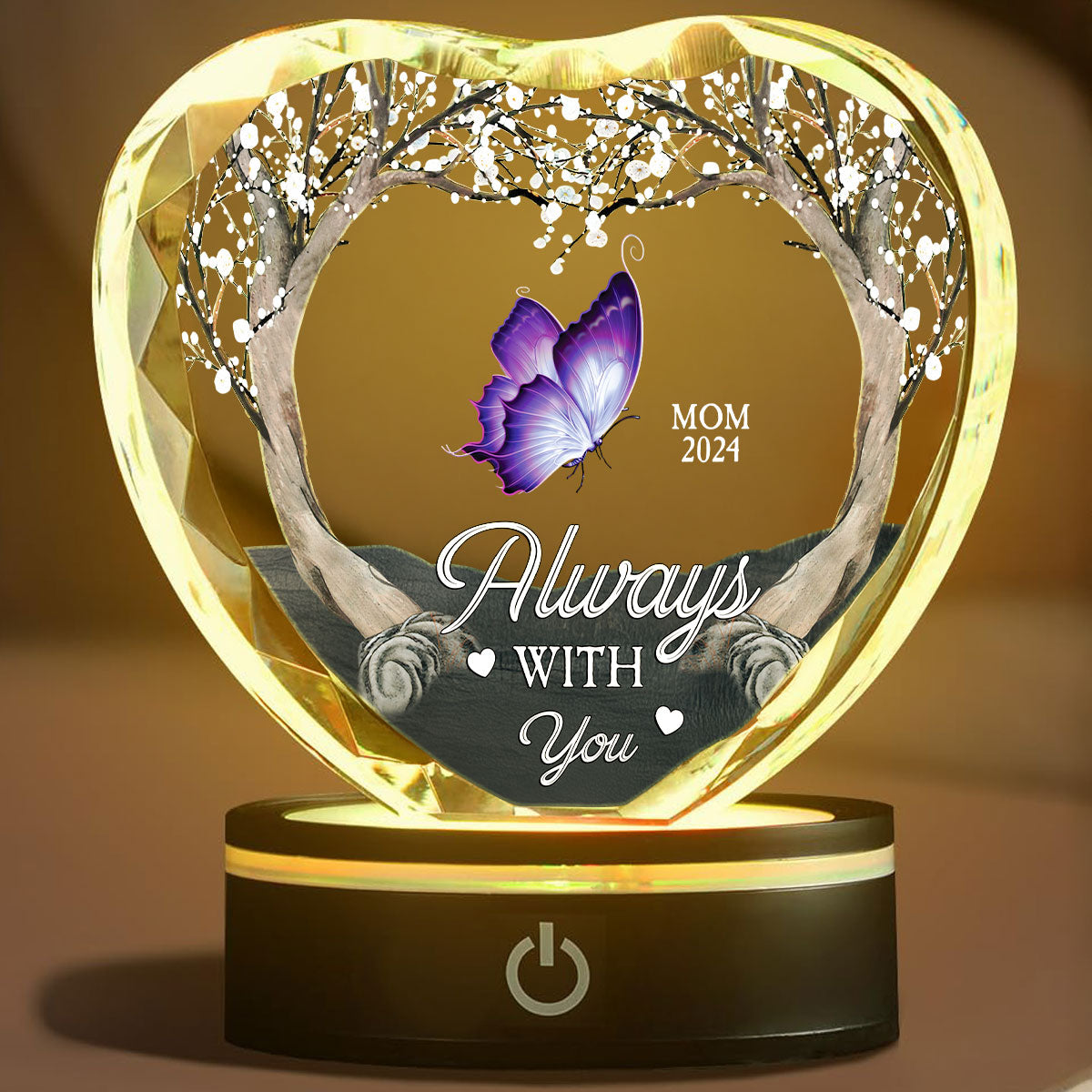 Always With You - Personalized Custom Crystal Led Light
