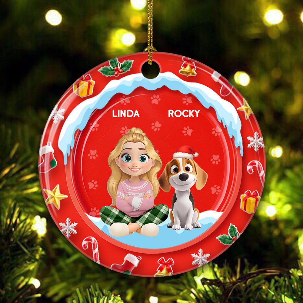 Under The Mistletoe - Personalized Custom 3D Effect Ceramic Ornament