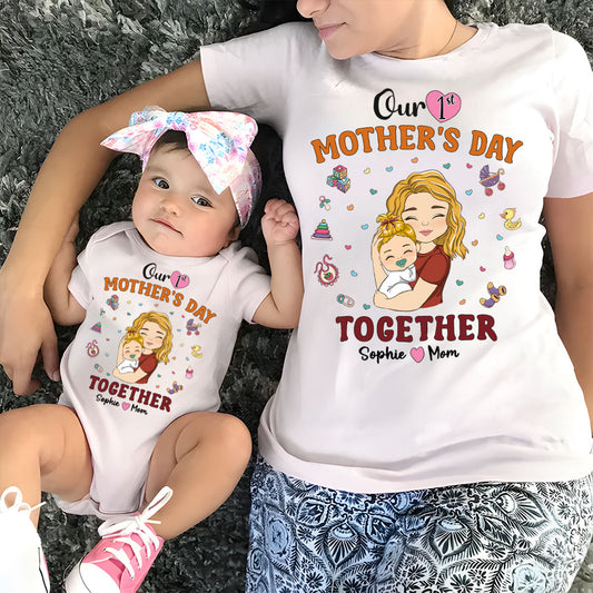 1st Mothers Day Together - Personalized Custom Onesie