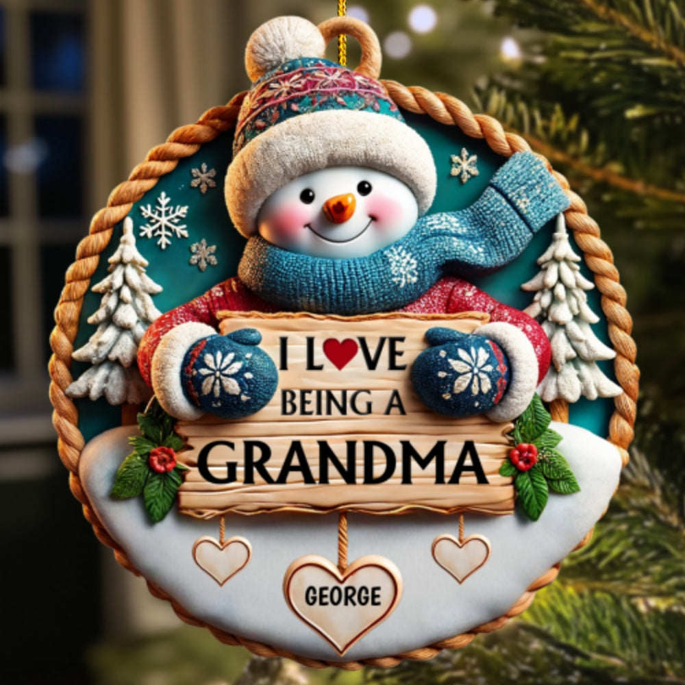 Love Being A Grandma - Personalized Custom 3D Inflated Effect Acrylic Ornament