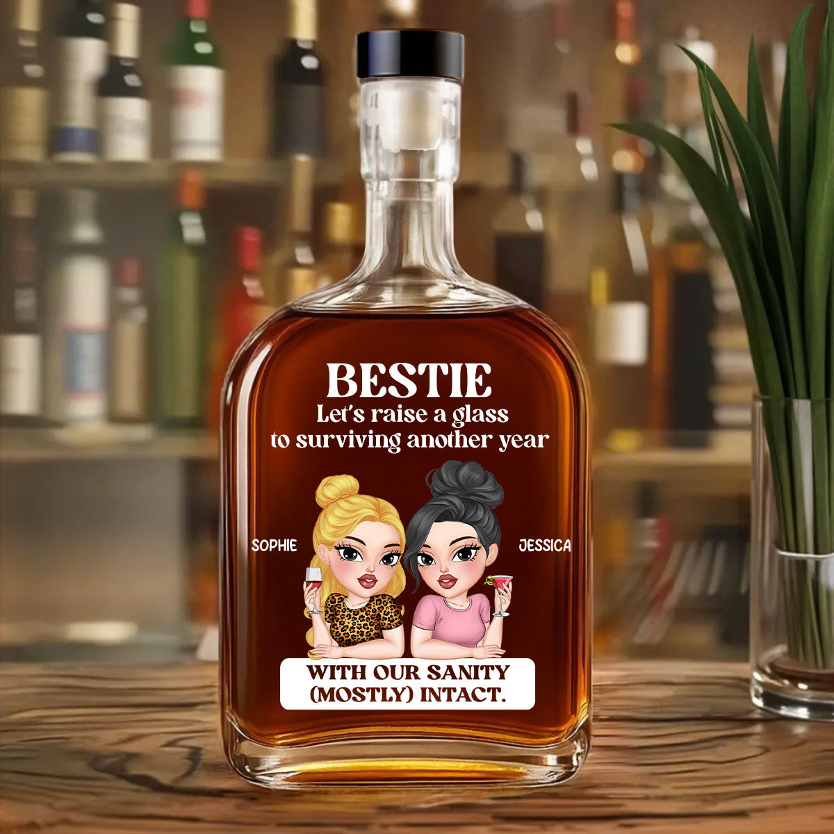 Surviving Another Year - Personalized Custom Spirits Decanter