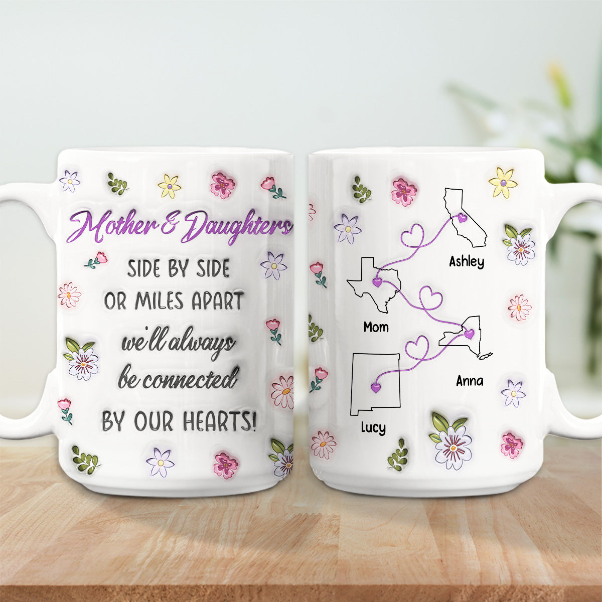 Mom And Daughter Unbreakable Bond - Personalized Custom 3D Inflated Effect Mug