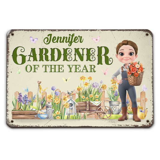 Gardener Of The Year - Personalized Custom Metal Sign