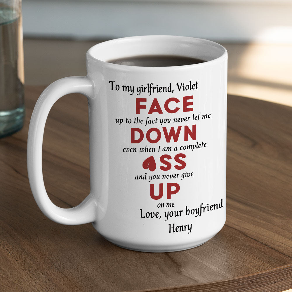 You Never Give Up On Me - Personalized Custom Coffee Mug