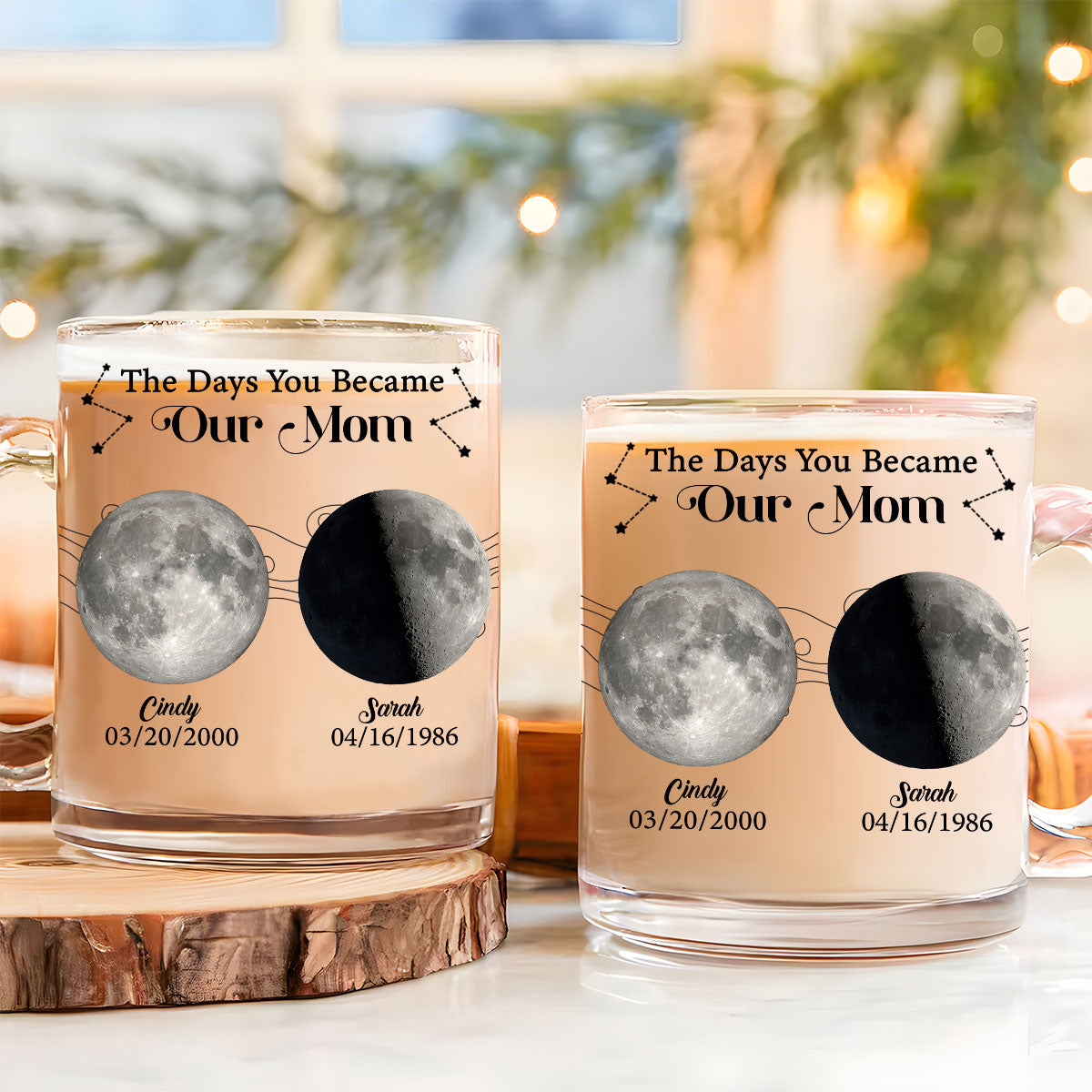 The Days You Became Our Mom - Personalized Custom Glass Mug