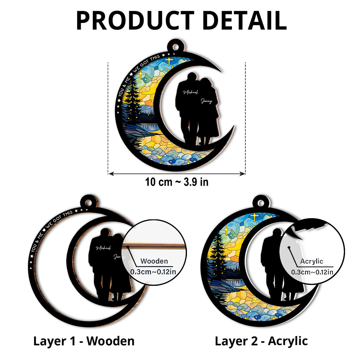 From Our First Kiss Till Our Last Breath - Personalized Custom Suncatcher Ornament