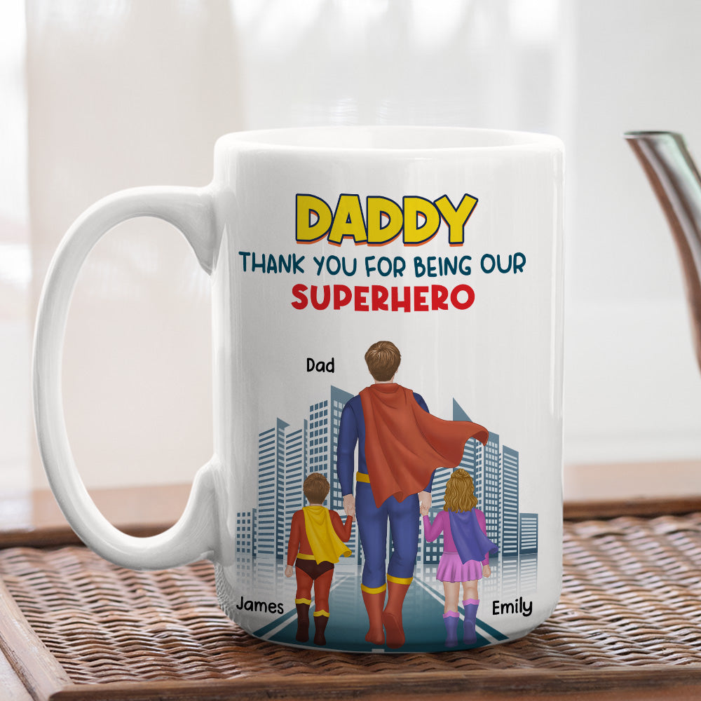 Dad The Hero - Personalized Custom Coffee Mug