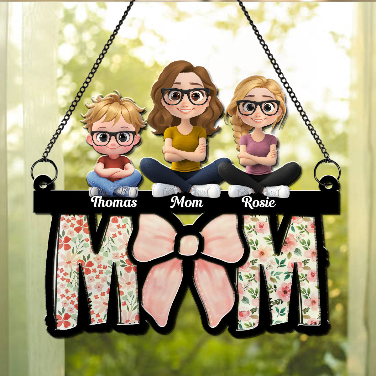 Mom Put A Bow On It - Personalized Custom Suncatcher