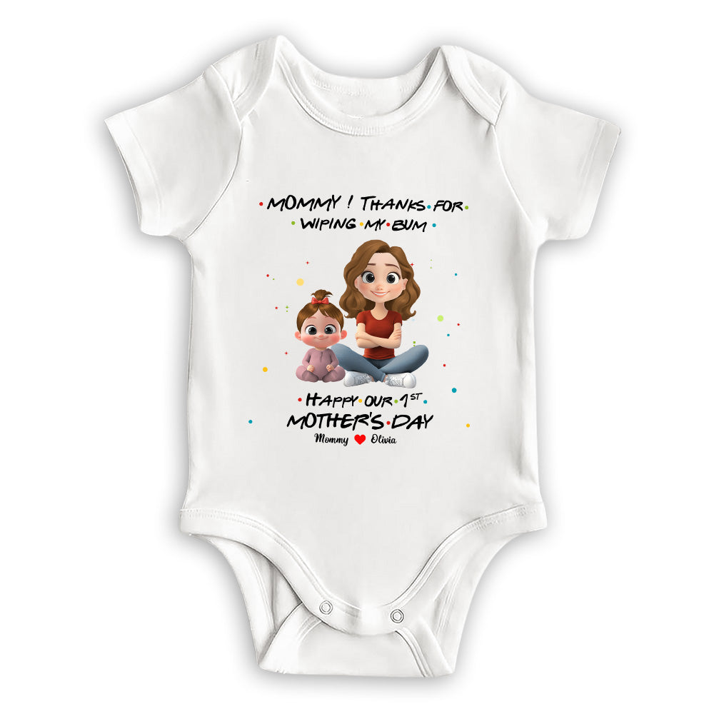 Thank Mommy For Wiping My Bum - Personalized Custom Baby Onesie