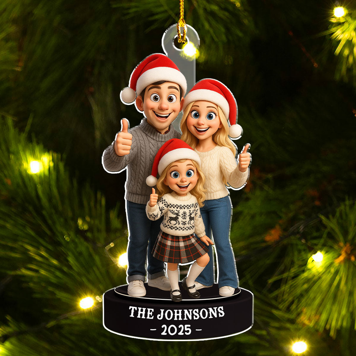 Custom Photo Family 2025 - Personalized Custom Acrylic Ornament