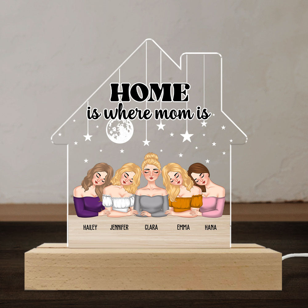 Home Is Where My Mom Is - Personalized Custom LED Light