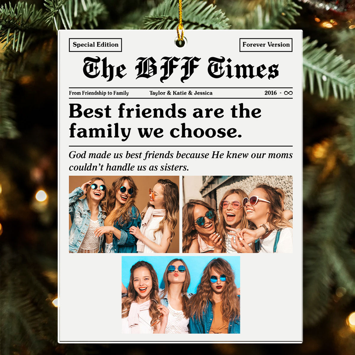 The BFF Times - Personalized Custom Acrylic Ornament