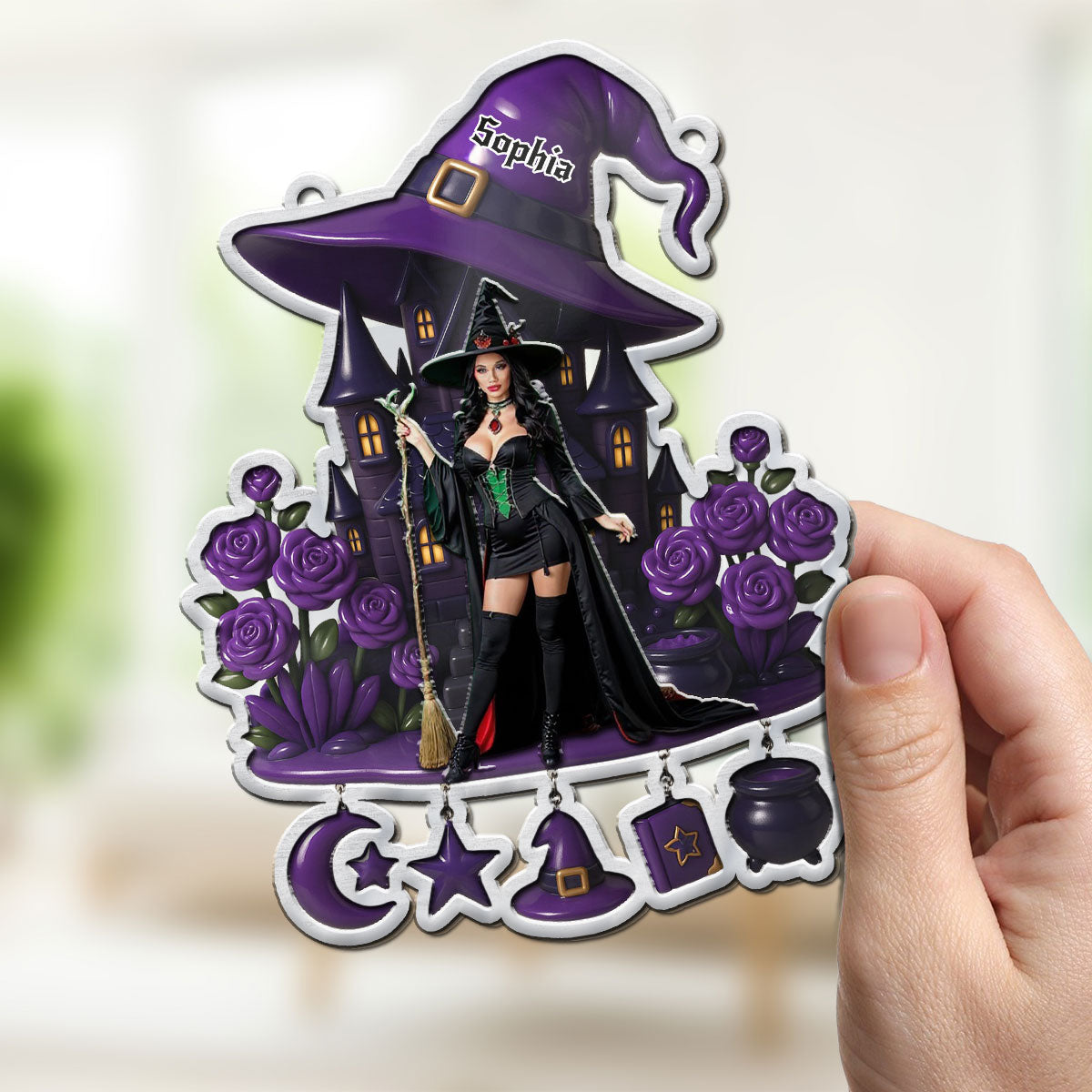 Beautiful Witch - Personalized Custom Suncatcher