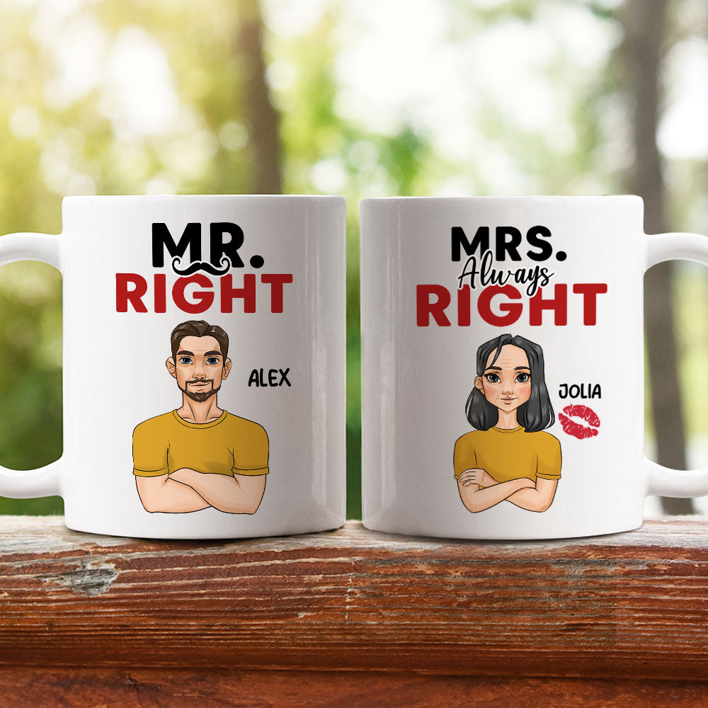 Mr Mrs Right - Personalized Custom Coffee Mug