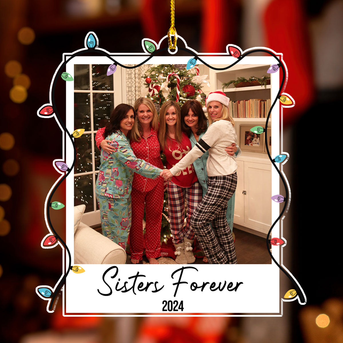 Custom Photo Polaroid Family Friends Christmas - Personalized Custom Acrylic Ornament