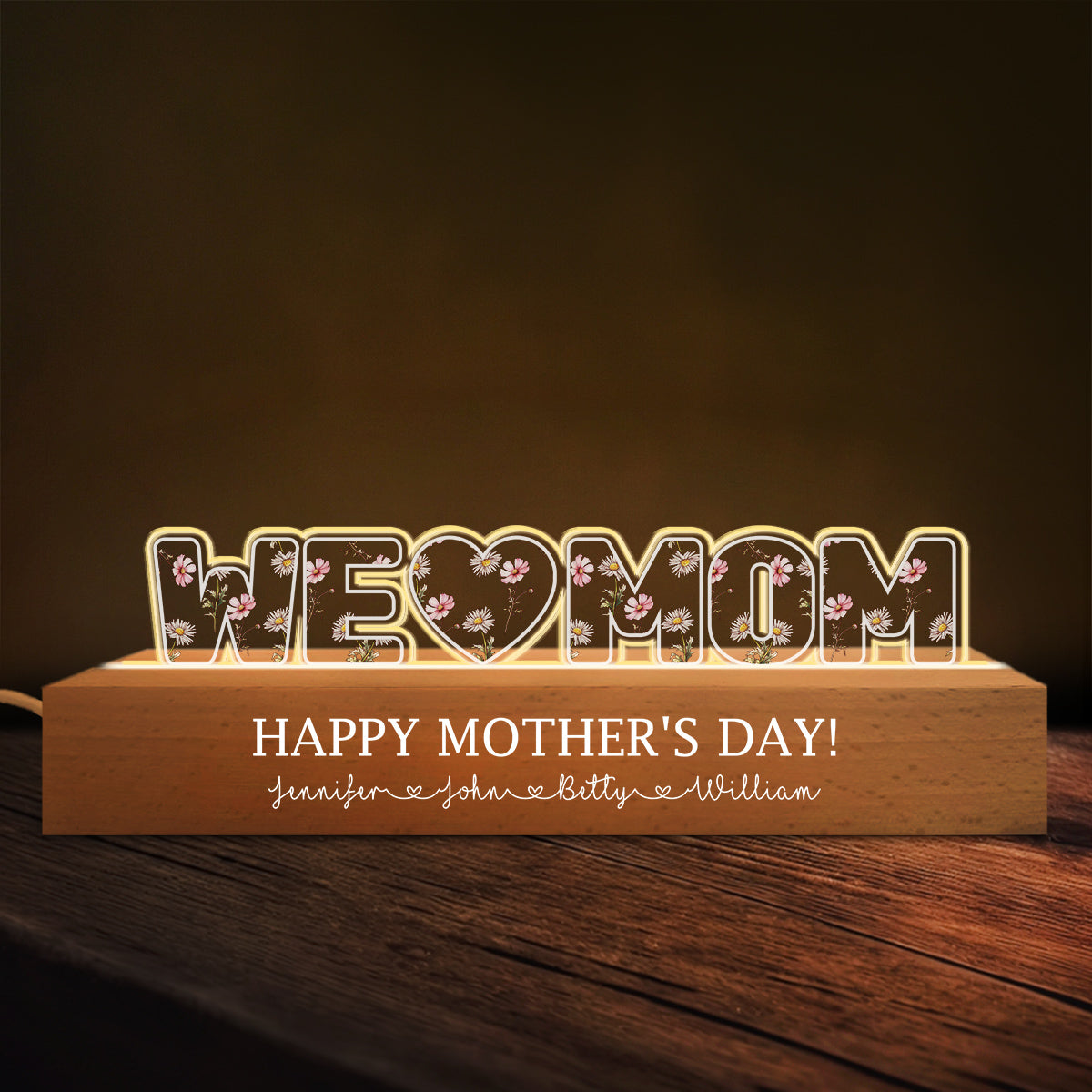 Everything We Are Is Because Of You  - Personalized Custom Acrylic Letters 3D LED Night Light