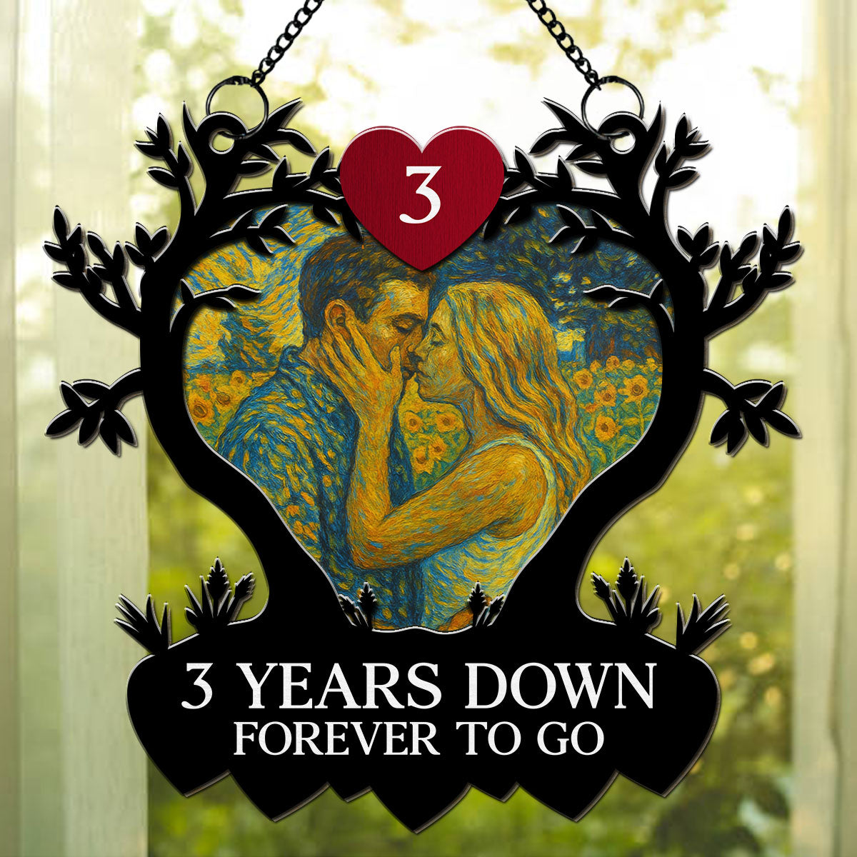 Many Years Down Endless Love  -  Personalized Custom Suncatcher