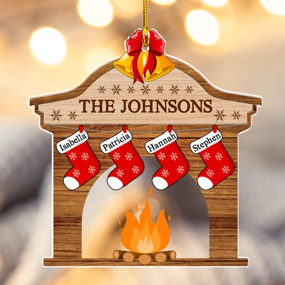 Christmas Fireplace - Personalized Custom Acrylic Ornament